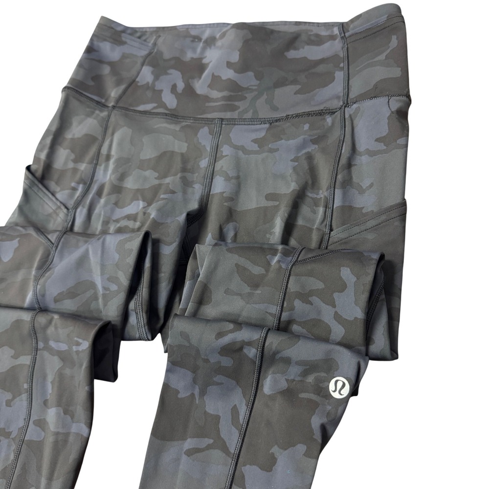 Lululemon Fast and Free High-Rise Tight 25 Camo Deep Coal Multi Size 6